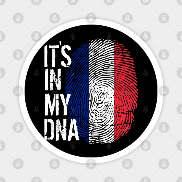 France Flag Fingerprint My Story DNA French Magnet by Your Culture & Merch